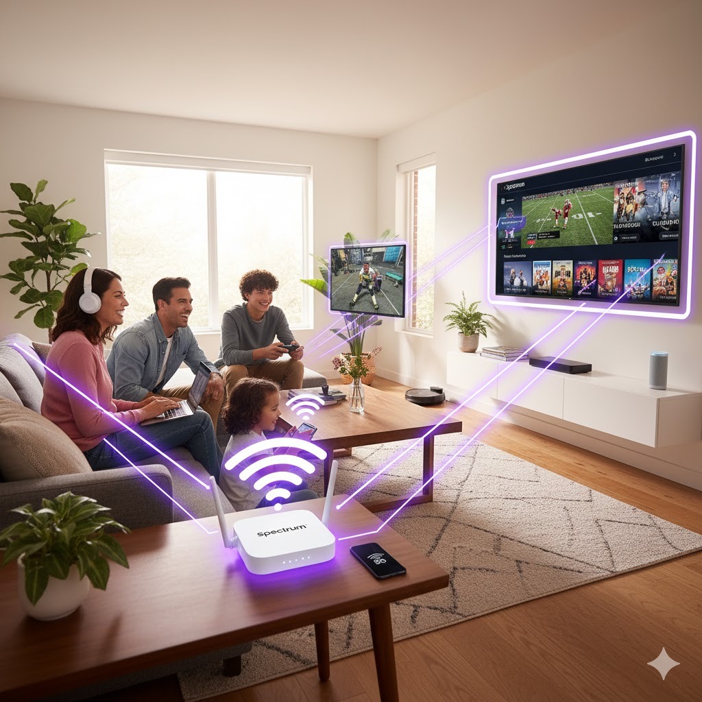 Spectrum Internet and cable package supporting streaming and home entertainment