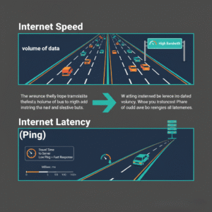 Speed vs latency illustration showing how ping affects gaming performance