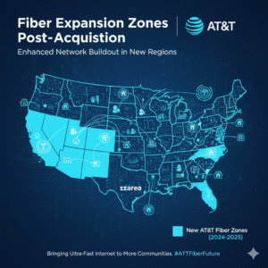 AT&T and Network Co projected fiber expansion areas after acquiring CenturyLink fiber assets.