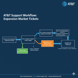 Diagram of AT&T/BlackRock Giga power joint-venture support and escalation process.