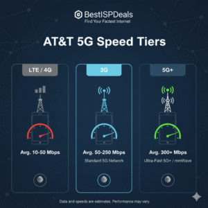 AT&T speed variations during congestion and maintenance in USA.