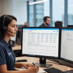 AT&T customer service assisting with troubleshooting unusual home internet behavior.
