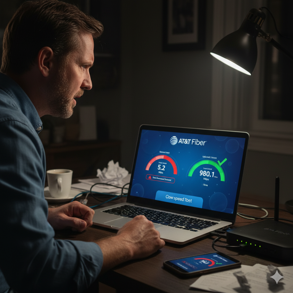 Why AT&T Fiber Users Are Seeing Sudden Slowdowns in USA (Even on 1 Gig Plans)